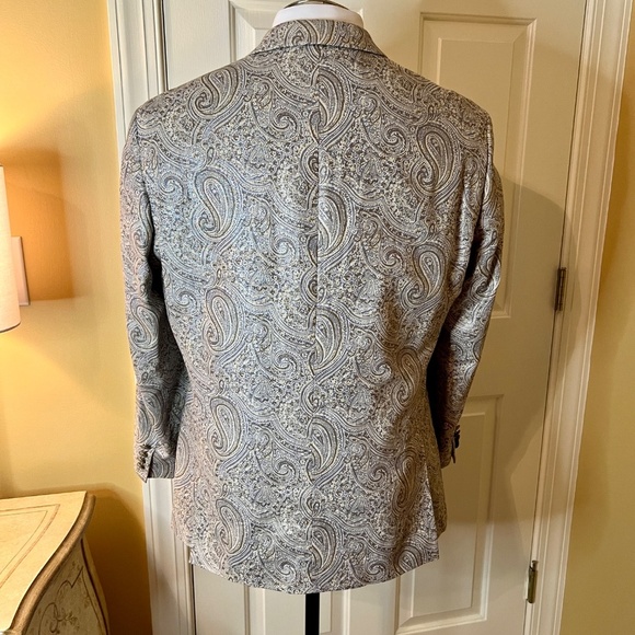 NWOT Men's Tallia Paisley Shimmer Linen Blend Blazer Sport Coat Jacket 42 R - Picture 3 of 7